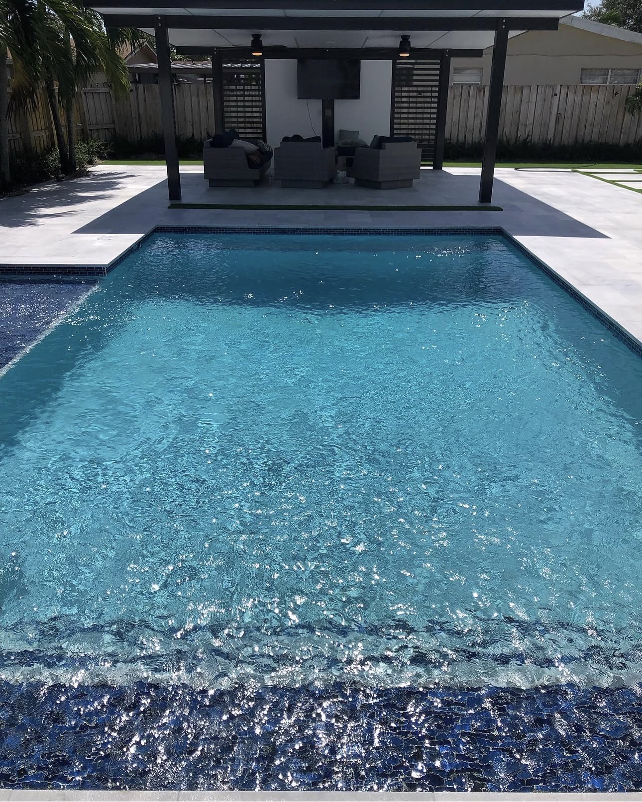 Luxury infinity pool at sunset in South Florida
